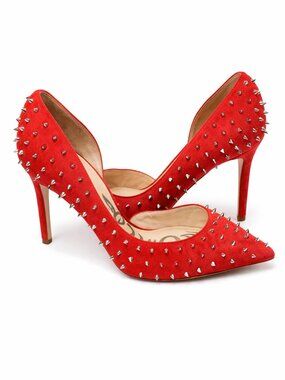 Sam Edelman Red Studded Heels – Size 10 | 4” Heel | Statement Shoe
